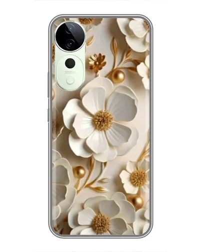 Чехол для Vivo T4 Pro с картинкой «Белие бумажние цвети» Чехол для Vivo T4 Pro с картинкой «Белие бумажние цвети»