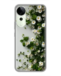 Чехол для Vivo T4 Pro с картинкой «Ветка мелких белых цветов» Чехол для Vivo T4 Pro с картинкой «Ветка мелких белых цветов»