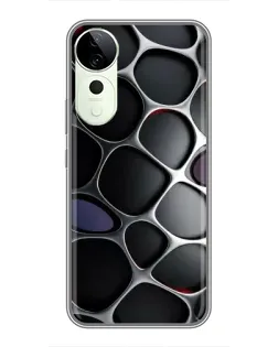 Чехол для Vivo T4 Pro с картинкой «Объемная темная решетка»