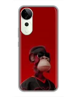 Чехол для ViVO T5e с картинкой «Bored Ape в красном»