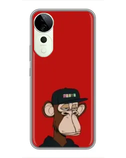 Чехол для ViVO T5e с картинкой «Bored Ape — красный фон»
