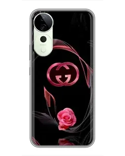 Чехол для ViVO T5e с картинкой «Gucci — неоновая роза»