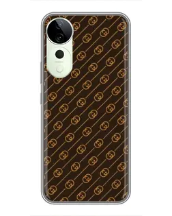 Чехол для ViVO T5e с картинкой «Gucci — золотые диагонали»