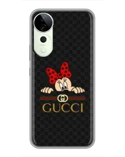 Чехол для ViVO T5e с картинкой «Минни Маус Gucci — черный»