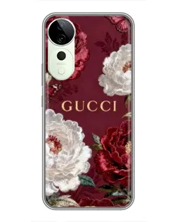 Чехол для ViVO T5e с картинкой «Gucci — бордовые розы»
