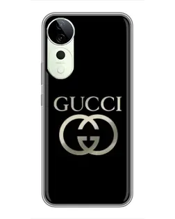 Чехол для ViVO T5e с картинкой «Gucci — золото на черном»