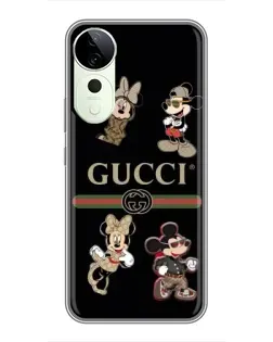 Чехол для ViVO T5e с картинкой «Gucci — герои Disney и монограмма»