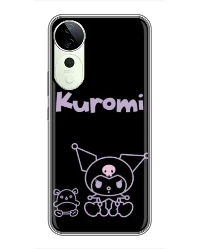 Чехол для ViVO T5e с картинкой «Kuromi — черный минимализм»
