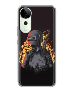 Чохол для ViVO T5e з картинкою «PUBG — вогняний силует»