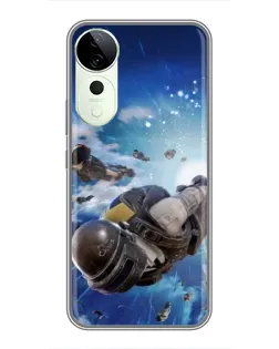 Чохол для ViVO T5e з картинкою «Десант PUBG — стрибок»