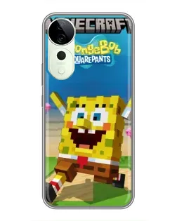 Чехол для ViVO T5e с картинкой «Губка Боб Minecraft»