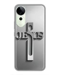 Чехол для ViVO T5e с картинкой «Металлический крест Jesus»