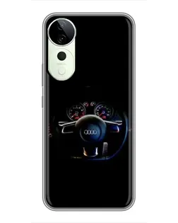 Чехол для ViVO T5e с картинкой «Салон Audi — руль»