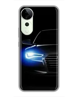Чехол для ViVO T5e с картинкой «Неоновый взгляд Audi»