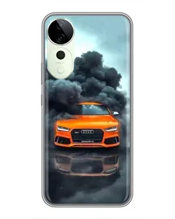Чехол для ViVO T5e с картинкой «Audi в облаках дыма»