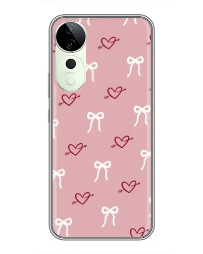 Чехол для ViVO T5e с картинкой «Сердца и банты»