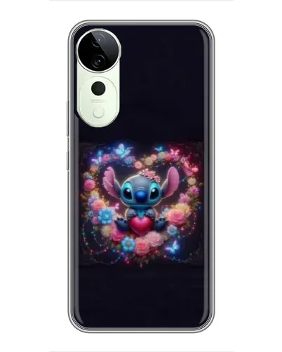 Чехол для ViVO T5e с картинкой «Stitch в цветах»