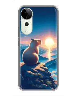 Чехол для ViVO T5e с картинкой «Закат солнца с капибарой» Чехол для ViVO T5e с картинкой «Закат солнца с капибарой»