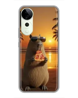 Чехол для ViVO T5e с картинкой «Капибара с пиццей» Чехол для ViVO T5e с картинкой «Капибара с пиццей»