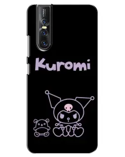 Чехол для Vivo V15 Pro с картинкой «Kuromi — черный минимализм»