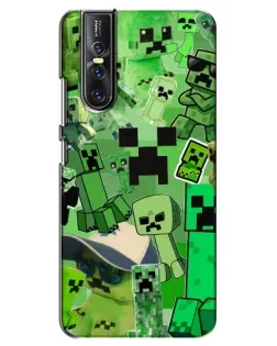 Чехол для Vivo V15 Pro с картинкой «Криперы Minecraft»