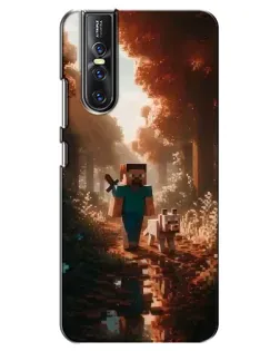 Чехол для Vivo V15 Pro с картинкой «Стив в лесу»