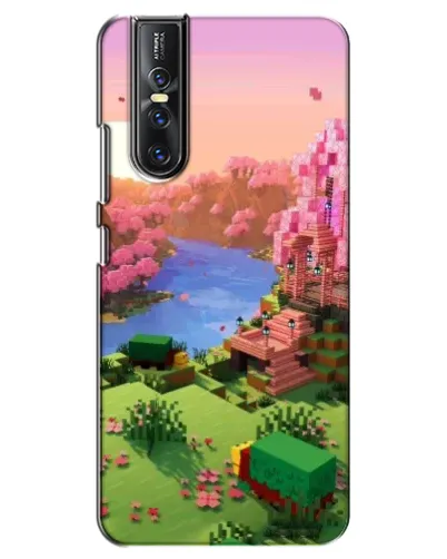 Чехол для Vivo V15 Pro с картинкой «Розовое дерево Minecraft»