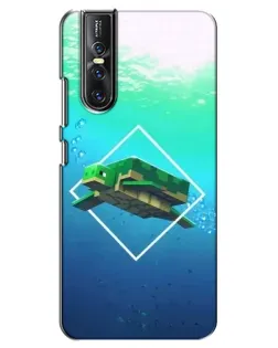 Чехол для Vivo V15 Pro с картинкой «Черепаха Minecraft»