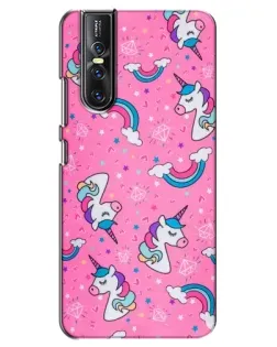 Чехол для Vivo V15 Pro с картинкой «Unicorn паттерн розовый»