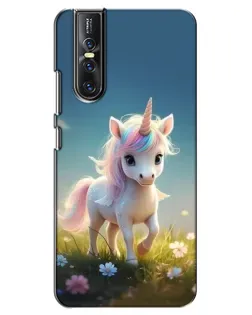 Чехол для Vivo V15 Pro с картинкой «Единорог на поляне»