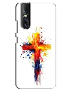 Чехол для Vivo V15 Pro с картинкой «Акварельный крест»