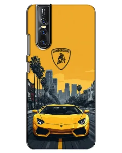 Чехол для Vivo V15 Pro с картинкой «Желтый Lamborghini город»