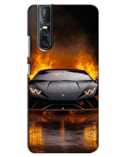 Чехол для Vivo V15 Pro с картинкой «Lamborghini в огне»