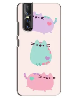 Чохол для Vivo V15 Pro з картинкою «Pusheen тріо»