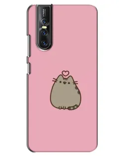 Чохол для Vivo V15 Pro з картинкою «Pusheen серце»