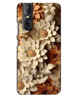 Чехол для Vivo V15 Pro с картинкой «Бежевый флористический декор»