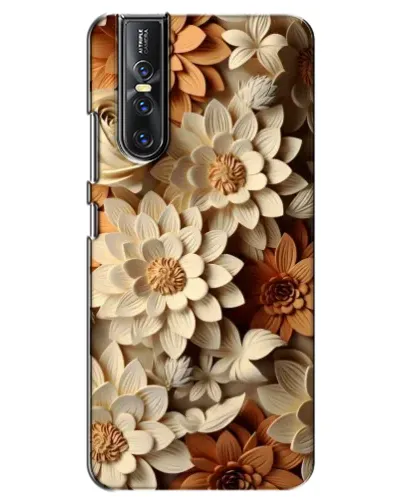 Чехол для Vivo V15 Pro с картинкой «Бежевый флористический декор»