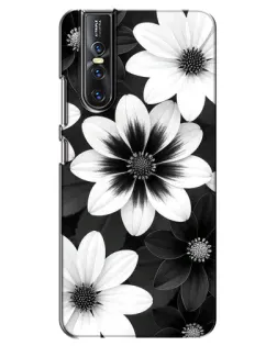 Чехол для Vivo V15 Pro с картинкой «Монохромные астры»