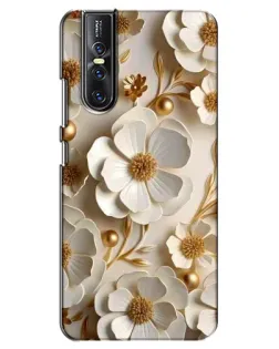 Чехол для Vivo V15 Pro с картинкой «Белие бумажние  цвети»