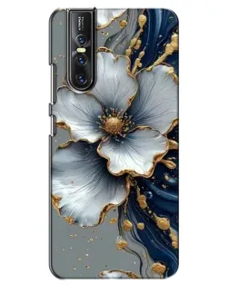 Чехол для Vivo V15 Pro с картинкой «Белый цветок и золотой флюид»