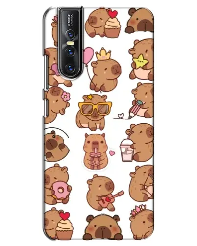 Чехол для Vivo V15 Pro с картинкой «Стикерпак с капибарами»