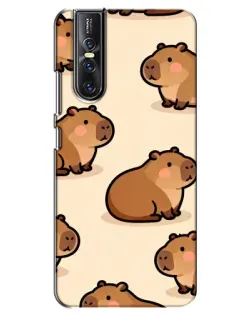 Чехол для Vivo V15 Pro с картинкой «Паттерн милых капибар»