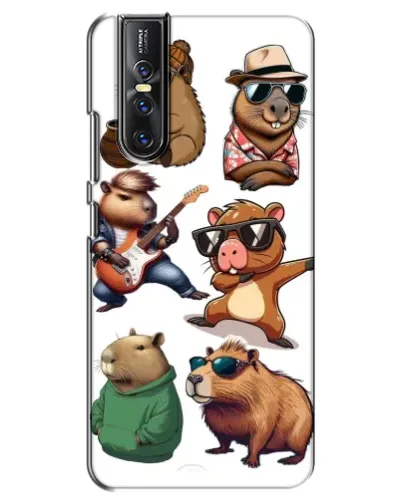 Чехол для Vivo V15 Pro с картинкой «Крутые капибары музыканты»