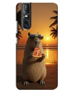 Чехол для Vivo V15 Pro с картинкой «Капибара с пиццей»