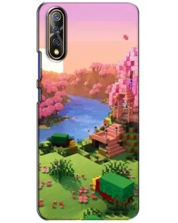 Чехол для Vivo V17 Neo с картинкой «Розовое дерево Minecraft»