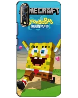 Чехол для Vivo V17 Neo с картинкой «Губка Боб Minecraft»