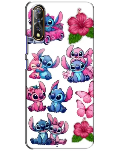 Чехол для Vivo V17 Neo с картинкой «Стикеры Stitch и Angel»