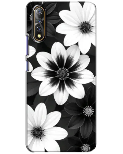 Чехол для Vivo V17 Neo с картинкой «Монохромные астры»