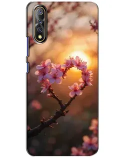Чехол для Vivo V17 Neo с картинкой «Розовый цвет сердце на фоне заката» Чехол для Vivo V17 Neo с картинкой «Розовый цвет сердце на фоне заката»