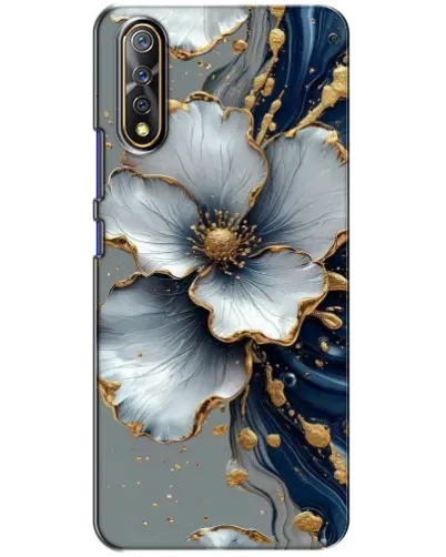 Чехол для Vivo V17 Neo с картинкой «Белый цветок и золотой флюид» Чехол для Vivo V17 Neo с картинкой «Белый цветок и золотой флюид»